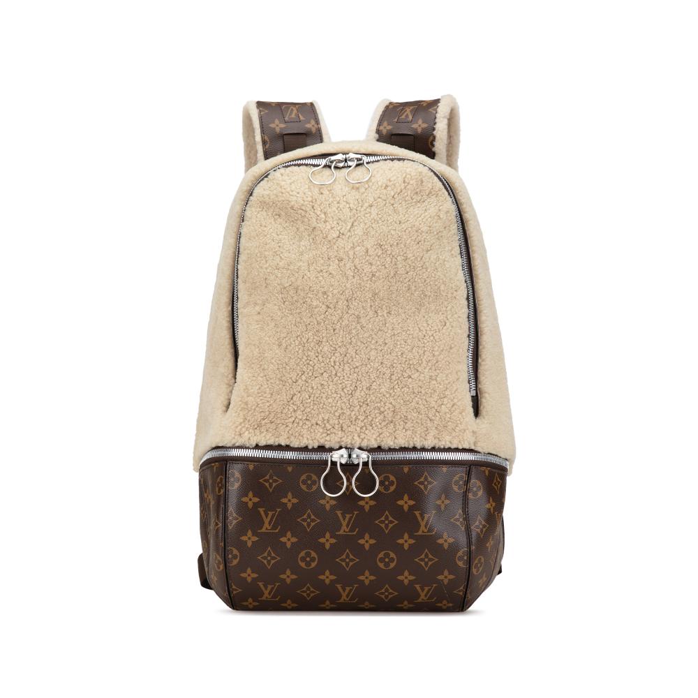 Louis Vuitton AB Louis Vuitton Brown Beige Monogram Canvas Canvas Marc Newson Monogram Shearling Backpack France