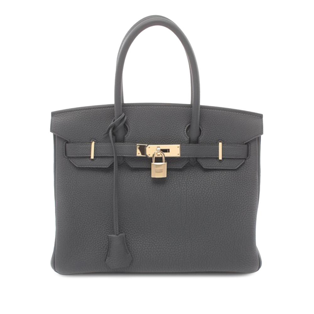 Hermès AB Hermès Gray Dark Gray Calf Leather Togo Birkin Retourne 30 France