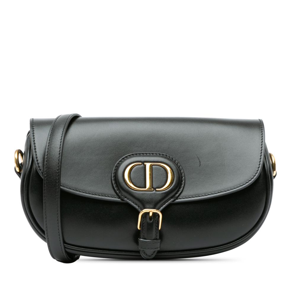 Christian Dior B Dior Black Calf Leather skin Bobby East West Crossbody Italy