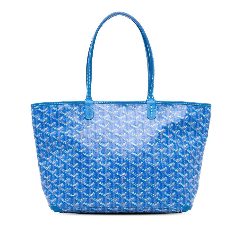 Goyard AB Goyard Blue Coated Canvas Fabric Goyardine Artois PM France