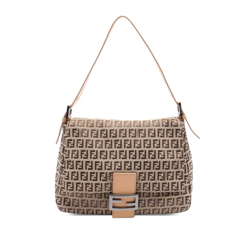 Fendi B Fendi Brown Light Brown Canvas Fabric Zucchino Mamma Forever Italy