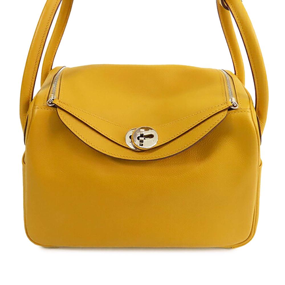 Hermès B Hermès Yellow Calf Leather Evercolor Lindy 26 France