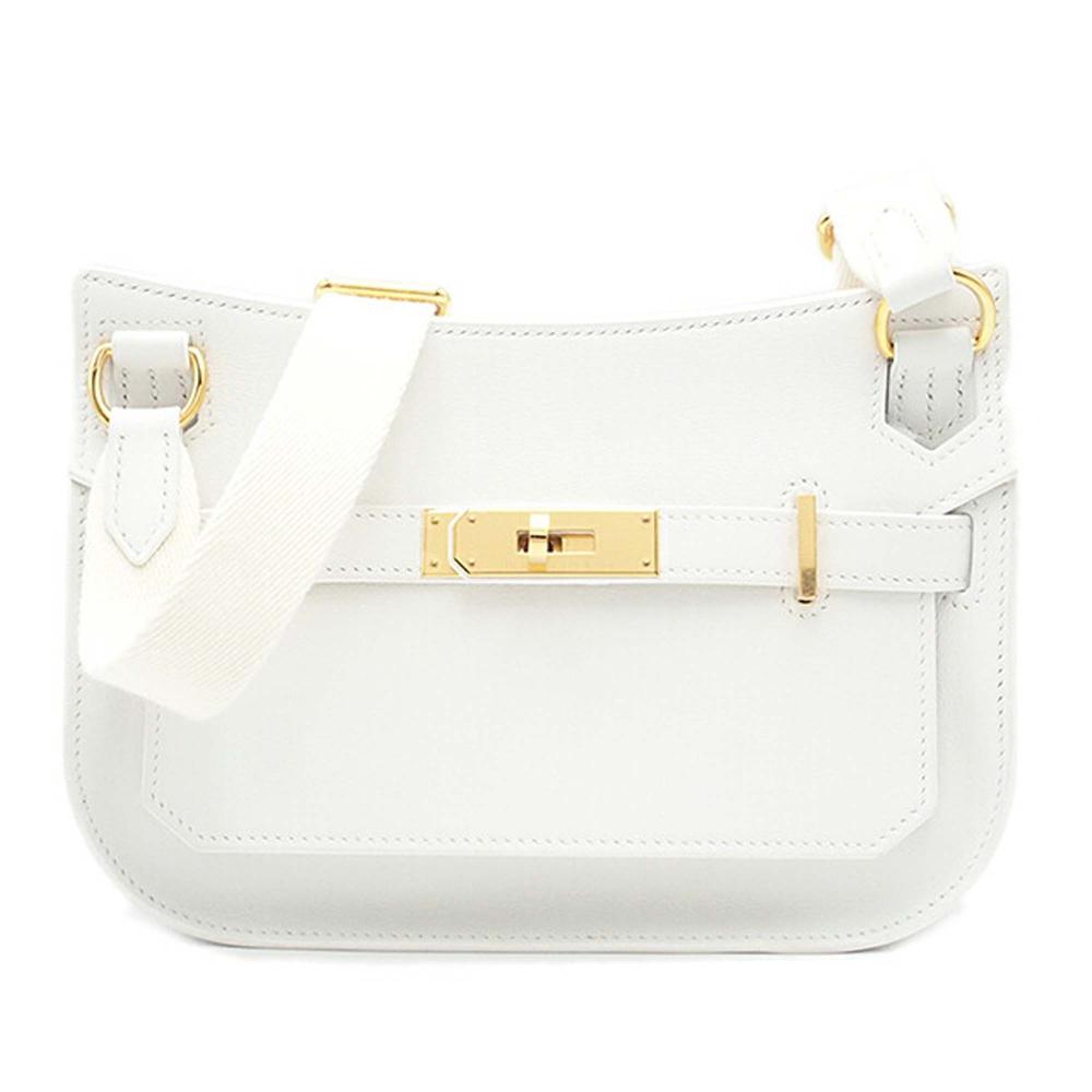 Hermès B Hermès White Calf Leather Swift Mini Jypsiere France