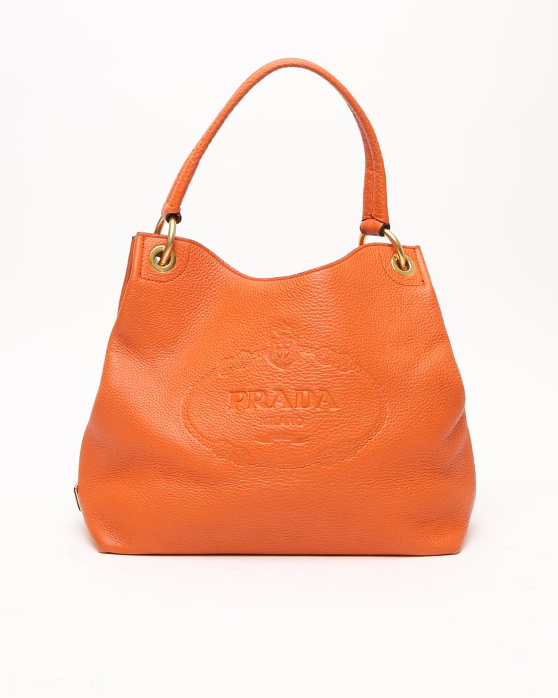 Prada Vitello Phenix Logo Hobo Bag