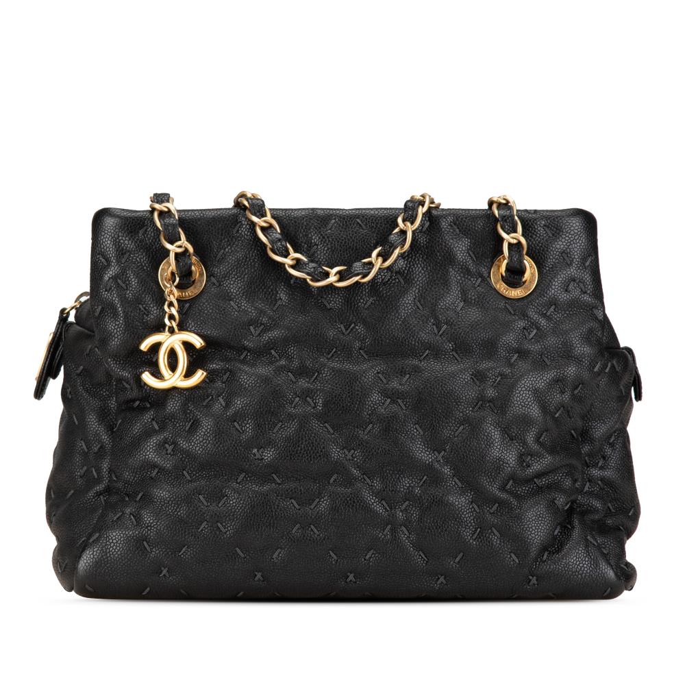 Chanel B Chanel Black Caviar Leather Leather CC Caviar Wild Stitch Tote Italy