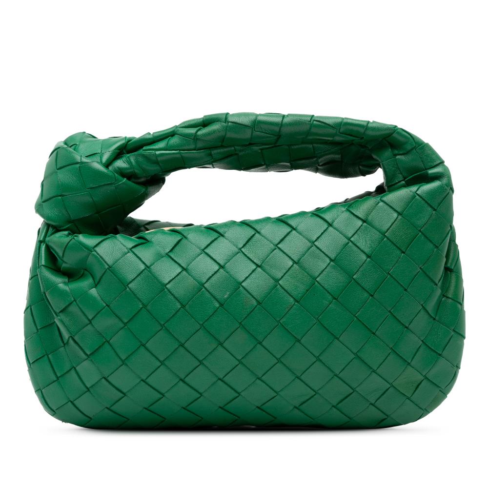 Bottega Veneta AB Bottega Veneta Green Nappa Leather Leather Mini Nappa Intrecciato Jodie Italy