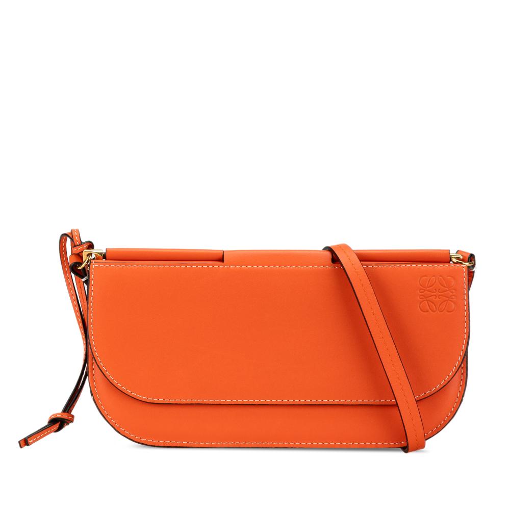 Loewe B LOEWE Orange Calf Leather Gate Pochette Crossbody Spain