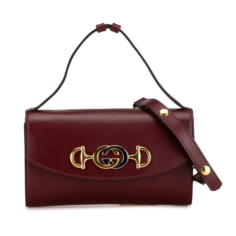 Gucci AB Gucci Red Burgundy Calf Leather Mini Zumi Satchel Italy