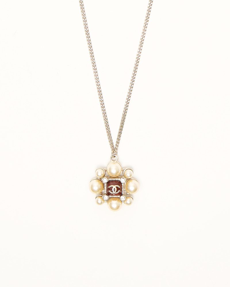 Chanel CC Rhinestones and Pearls Necklace