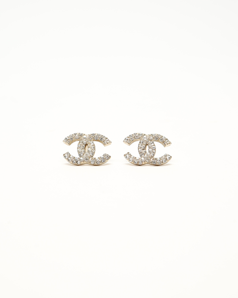 Chanel CC Rhinestone Earrings