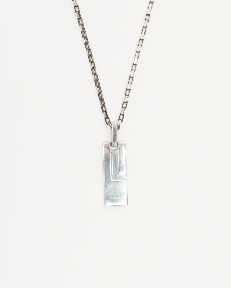 Gucci Plate Silver Necklace