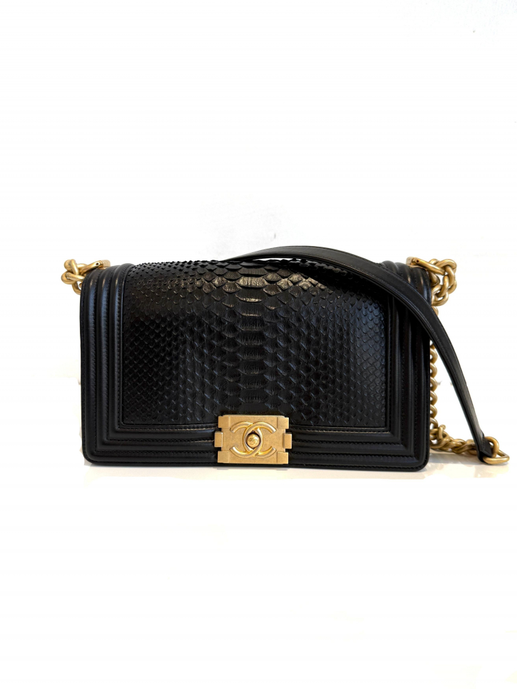 Chanel Medium Boy Bag Python Noir