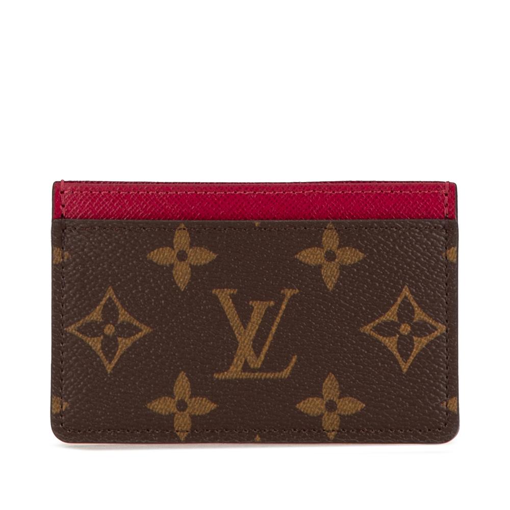 Louis Vuitton AB Louis Vuitton Brown with Red Monogram Canvas Canvas Monogram Card Holder Spain