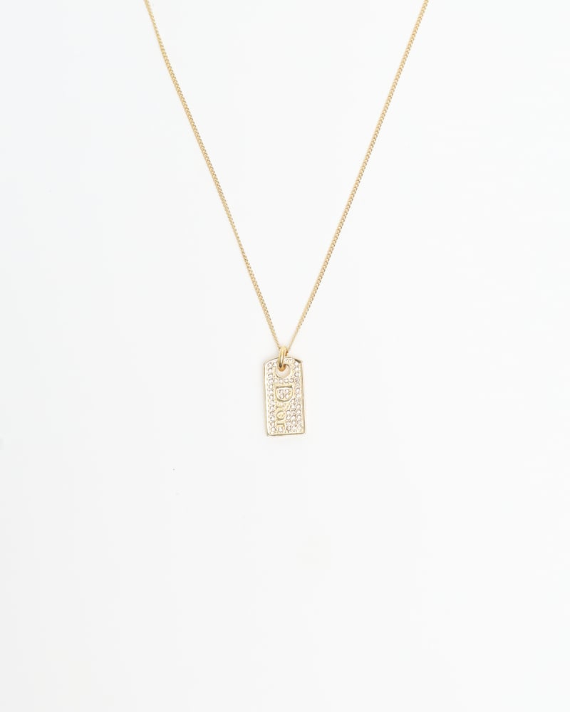 Christian Dior Logo Plate Necklace