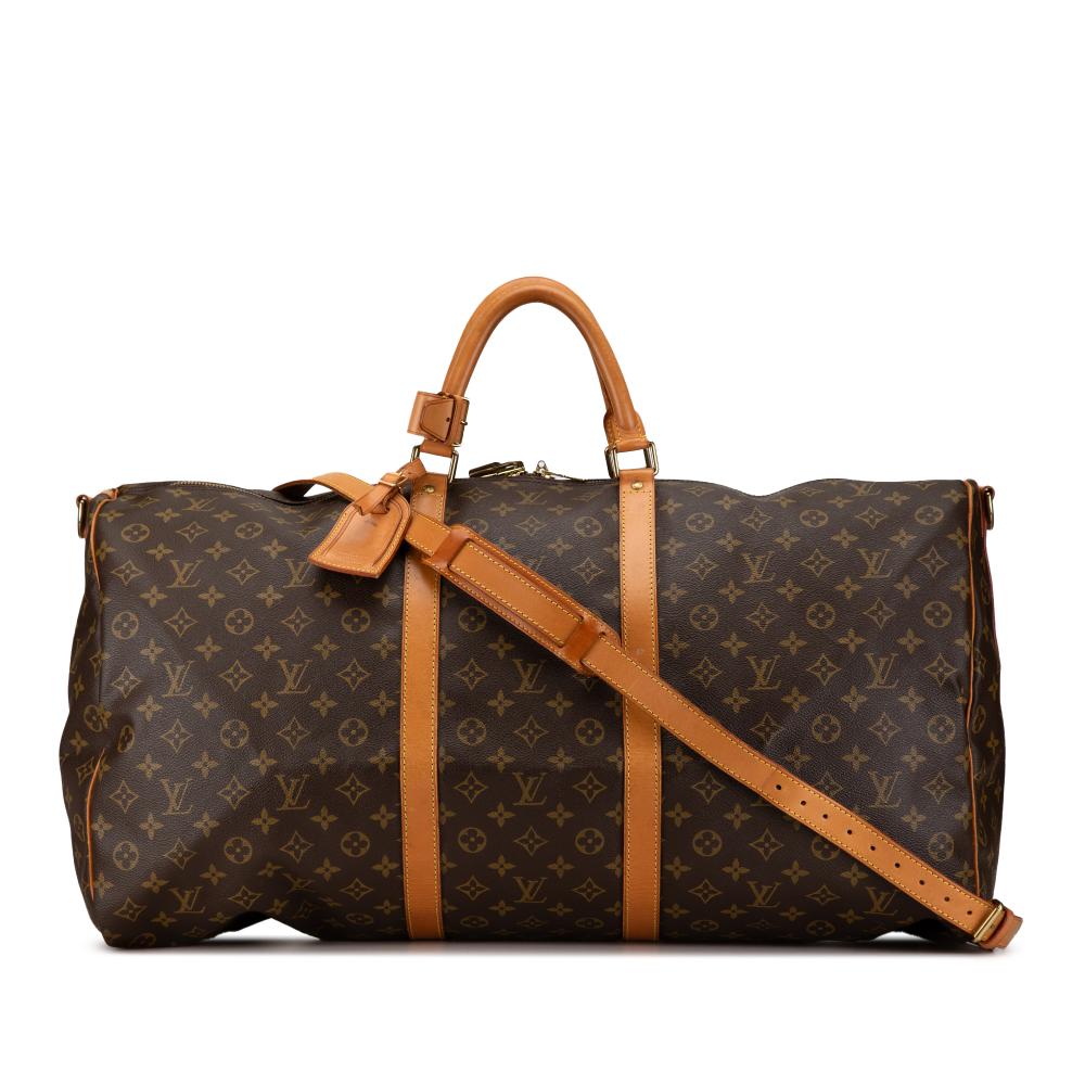 Louis Vuitton B Louis Vuitton Brown Monogram Canvas Canvas Monogram Keepall Bandouliere 60 France