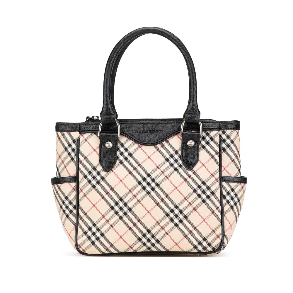 Burberry B Burberry Brown Beige with Black Canvas Fabric Nova Check Handbag United Kingdom