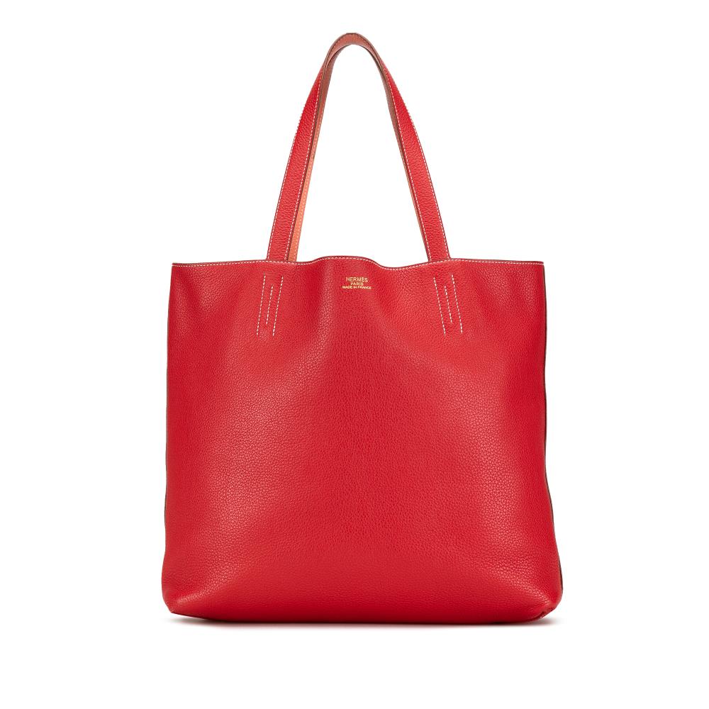 Hermès AB Hermès Red with Orange Calf Leather Clemence Double Sens 36 France