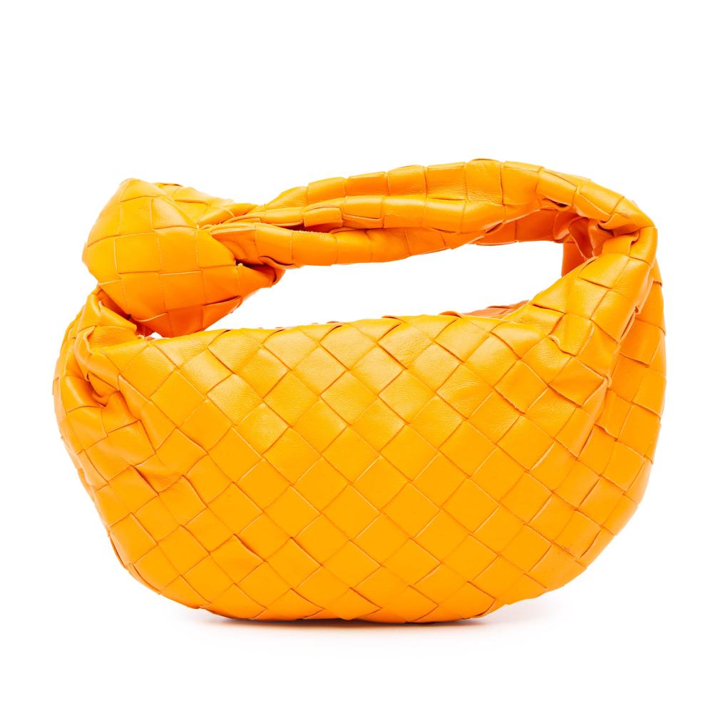 Bottega Veneta AB Bottega Veneta Orange Nappa Leather Leather Mini Nappa Intrecciato Jodie Italy