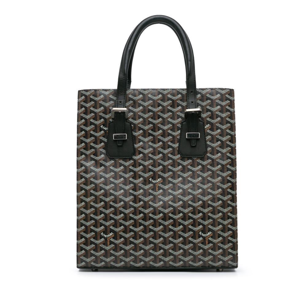 Goyard AB Goyard Black Coated Canvas Fabric Goyardine Comores Tote GM France