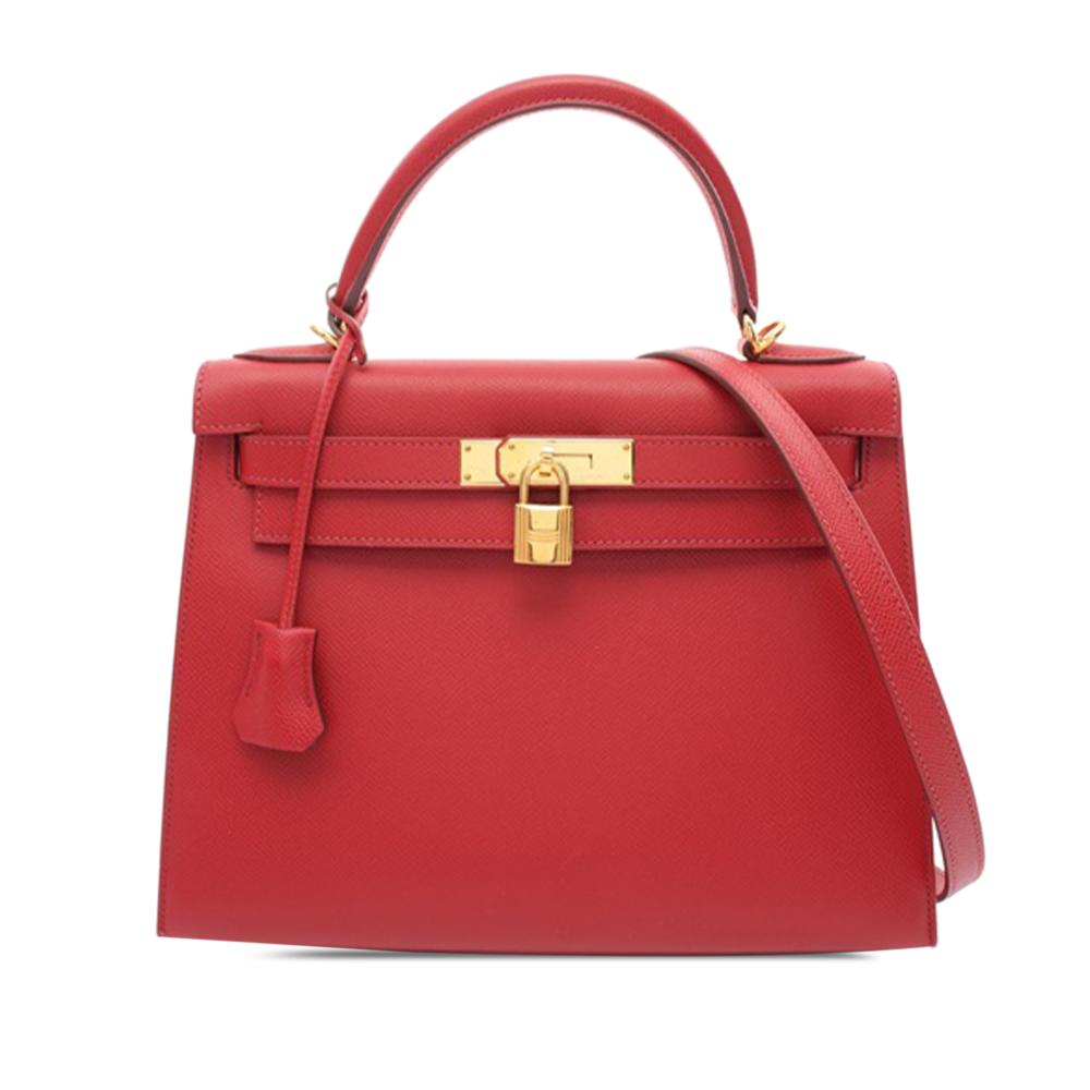 Hermès AB Hermès Red Calf Leather Epsom Kelly II Sellier 28 France