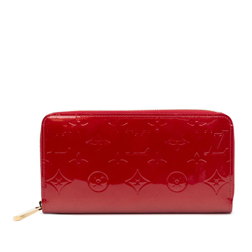 Louis Vuitton AB Louis Vuitton Red Vernis Leather Leather Monogram Vernis Zippy Long Wallet Spain