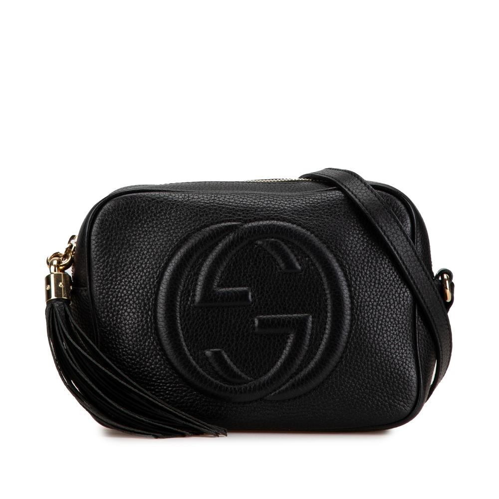 Gucci AB Gucci Black Calf Leather Small Soho Disco Crossbody Italy