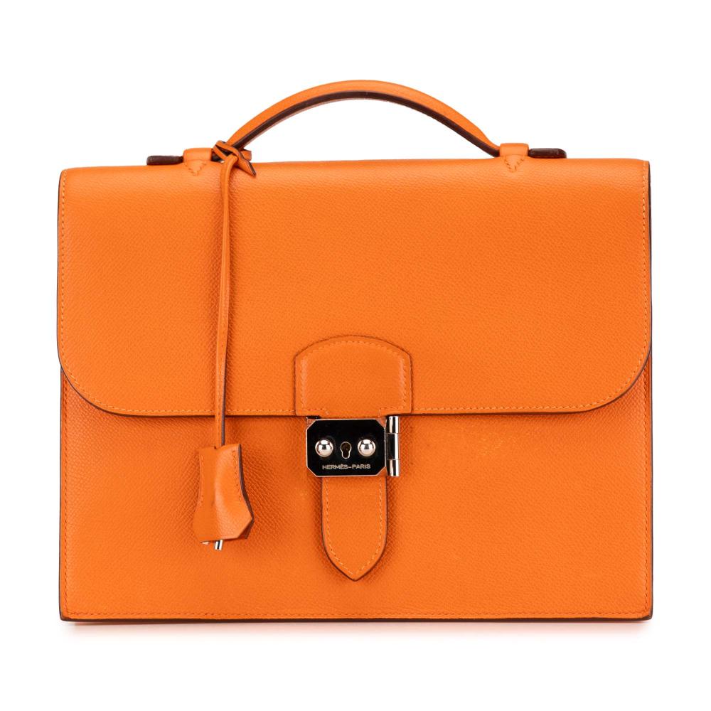 Hermès B Hermès Orange Calf Leather Epsom Sac a Depeches 27 France