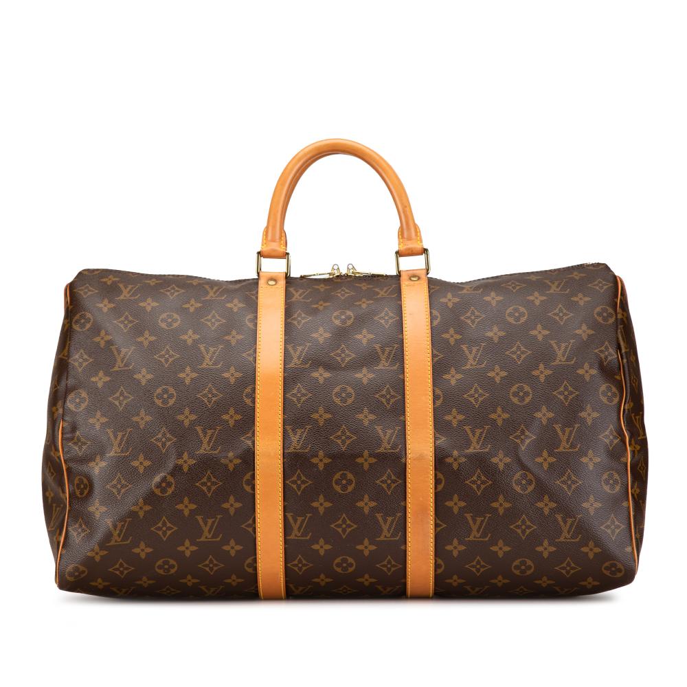 Louis Vuitton B Louis Vuitton Brown Monogram Canvas Canvas Monogram Keepall 50 France