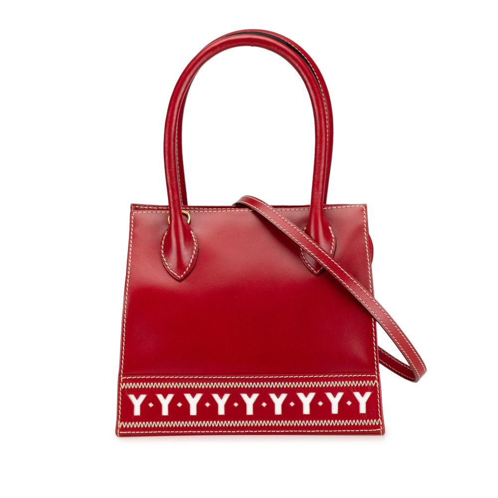 Saint Laurent B Yves Saint Laurent Red Calf Leather Satchel France