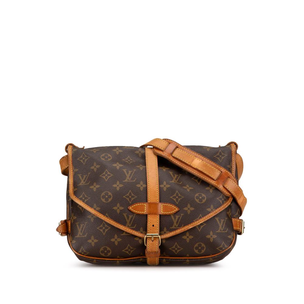 Louis Vuitton B Louis Vuitton Brown Monogram Canvas Canvas Monogram Saumur 30 France