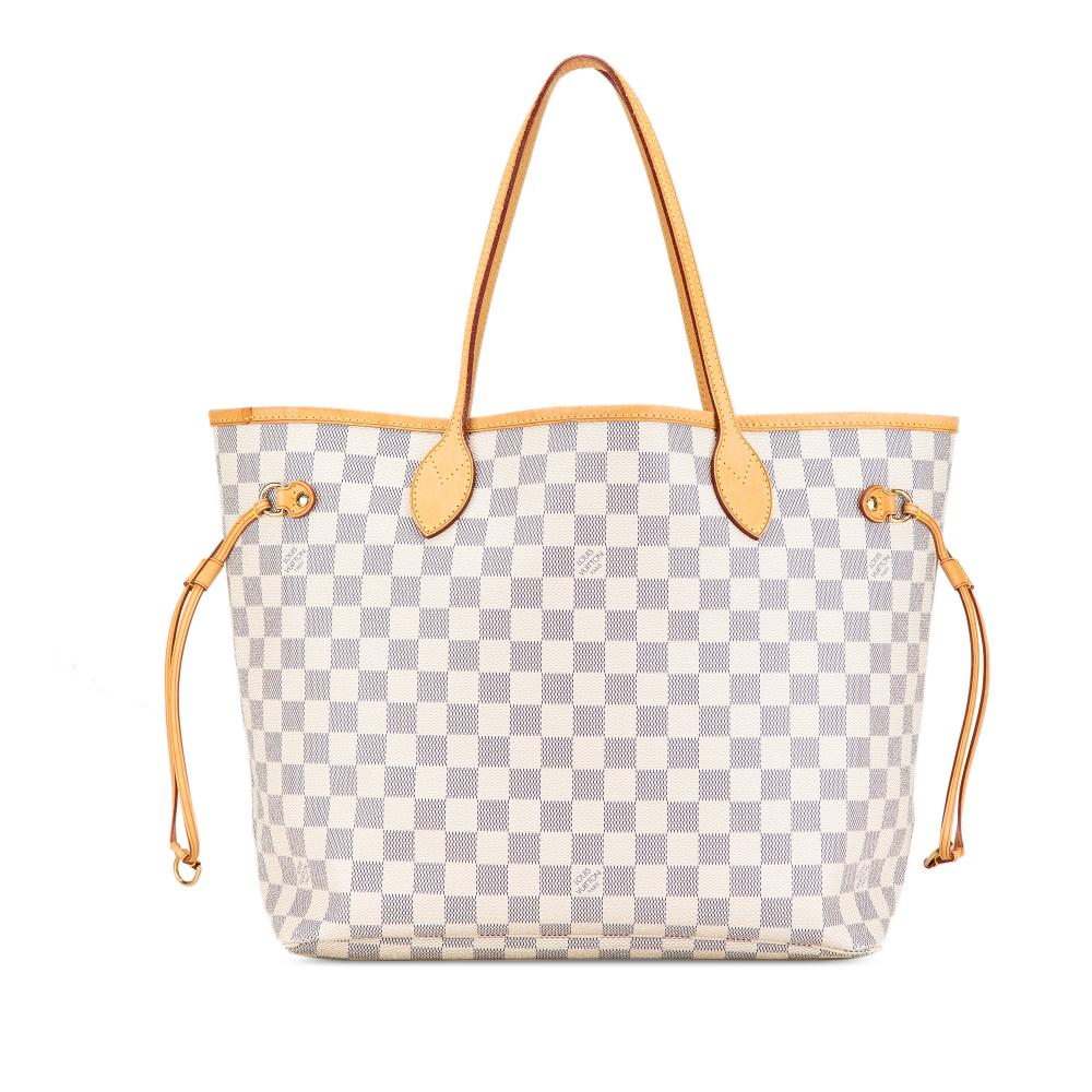 Louis Vuitton B Louis Vuitton White Damier Canvas Canvas Damier Azur Neverfull MM France