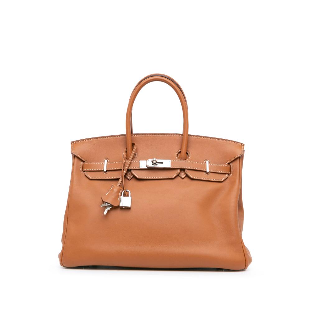 Hermès B Hermès Brown Calf Leather Swift Birkin Retourne 35 France