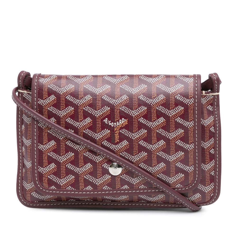 Goyard AB Goyard Red Bordeaux Coated Canvas Fabric Goyardine Plumet Pocket Wallet France