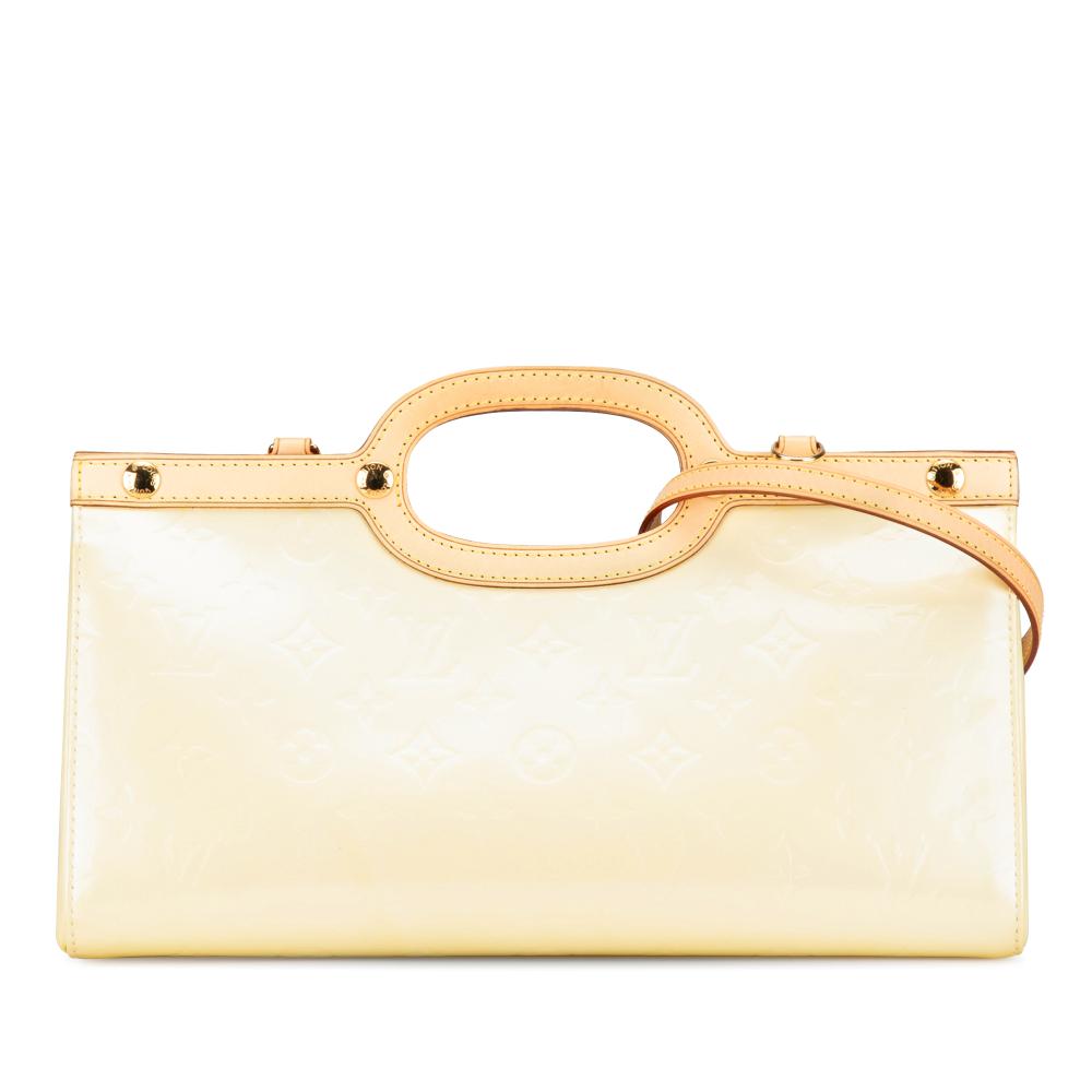 Louis Vuitton B Louis Vuitton White Pearl Vernis Leather Leather Monogram Vernis Roxbury Drive France