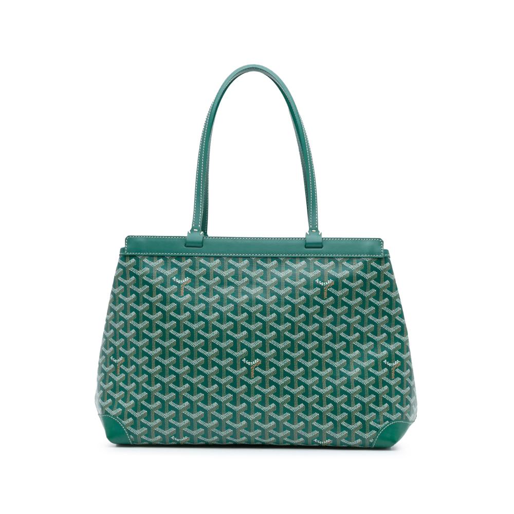 Goyard AB Goyard Green Coated Canvas Fabric Goyardine Bellechasse PM France