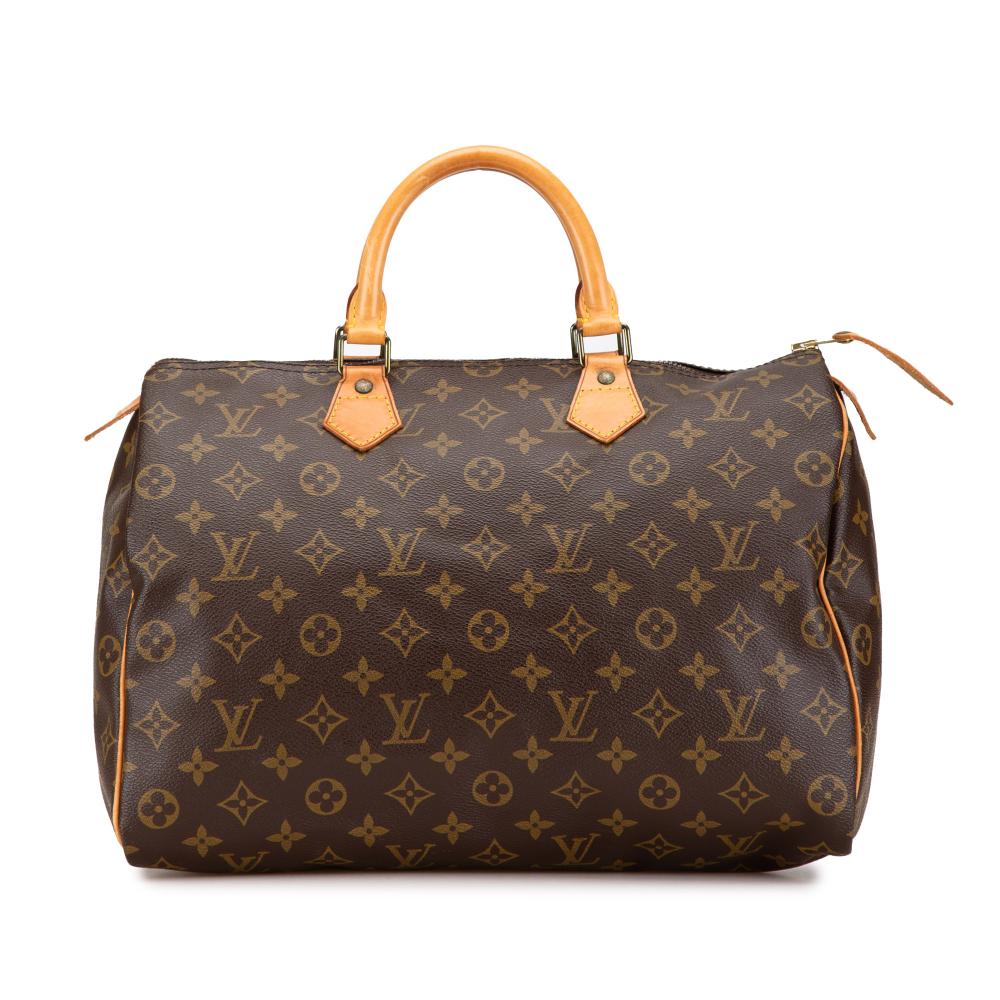 Louis Vuitton B Louis Vuitton Brown Monogram Canvas Canvas Monogram Speedy 35 France