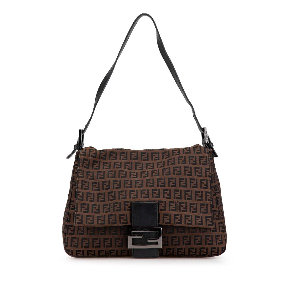 Fendi B Fendi Brown Dark Brown Canvas Fabric Zucchino Mamma Forever Italy