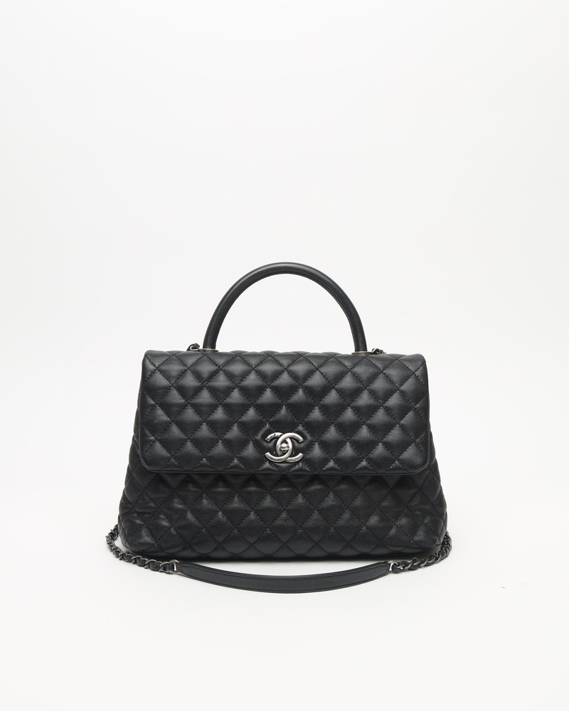 Chanel Large Coco Caviar Top Handle Bag