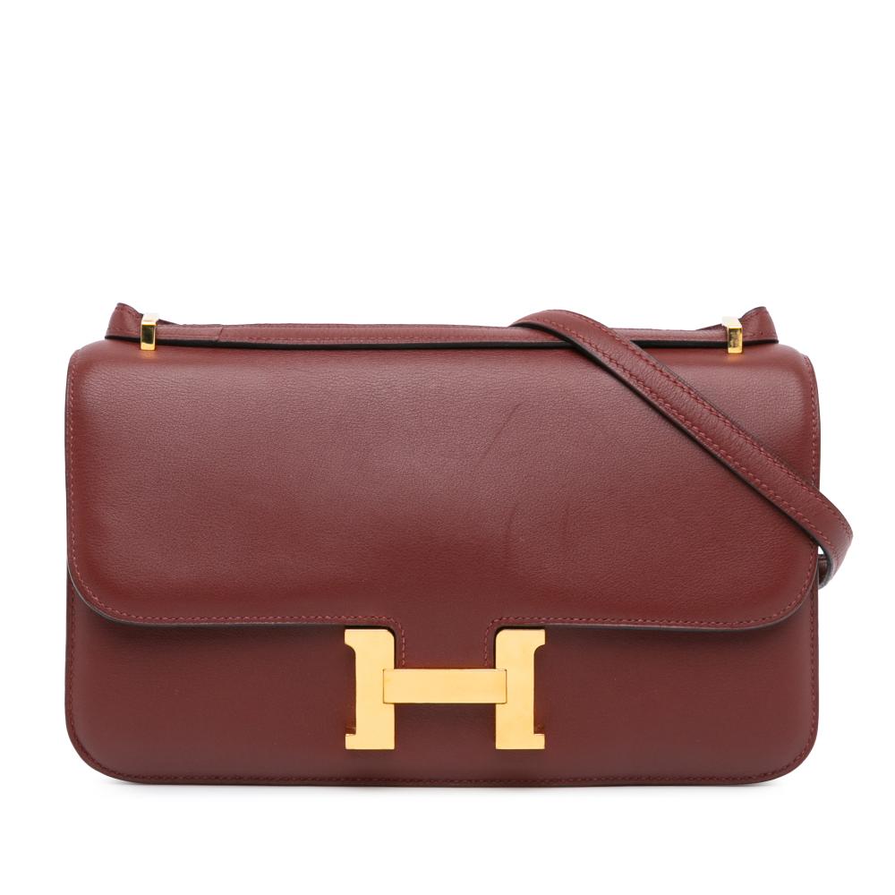 Hermès B Hermès Red Dark Red Calf Leather Swift Constance Elan France