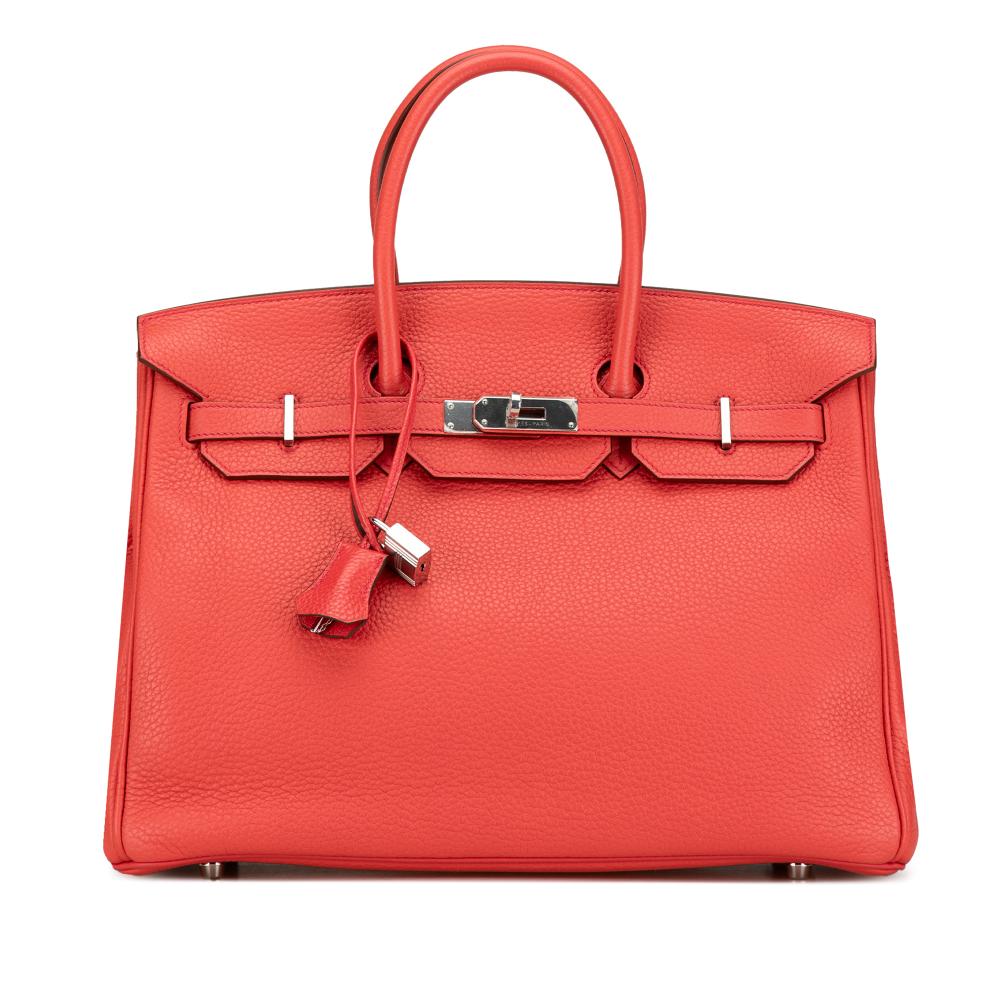 Hermès AB Hermès Red Calf Leather Clemence Birkin Retourne 35 France