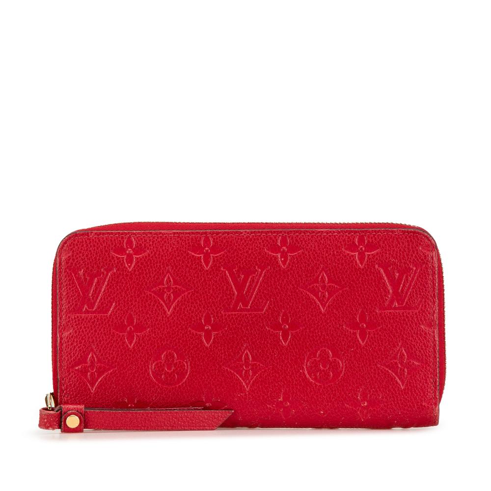 Louis Vuitton B Louis Vuitton Red Monogram Empreinte Leather Zippy Long Wallet France