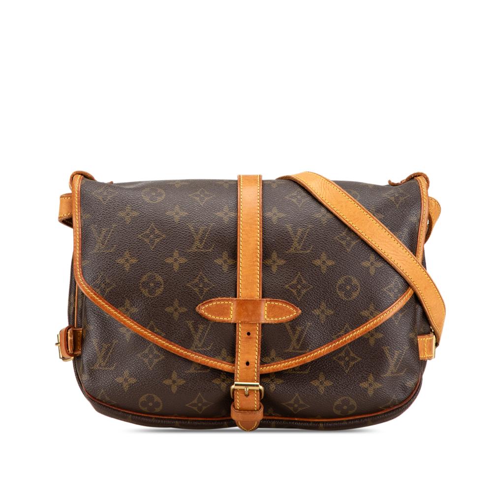 Louis Vuitton B Louis Vuitton Brown Monogram Canvas Canvas Monogram Saumur 30 France