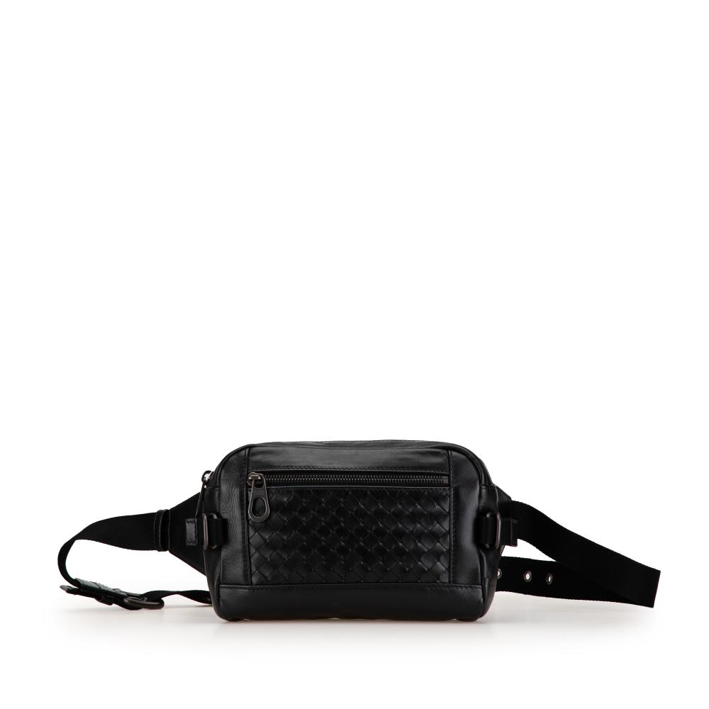 Bottega Veneta AB Bottega Veneta Black Nappa Leather Leather Nappa Intrecciato Belt Bag Italy