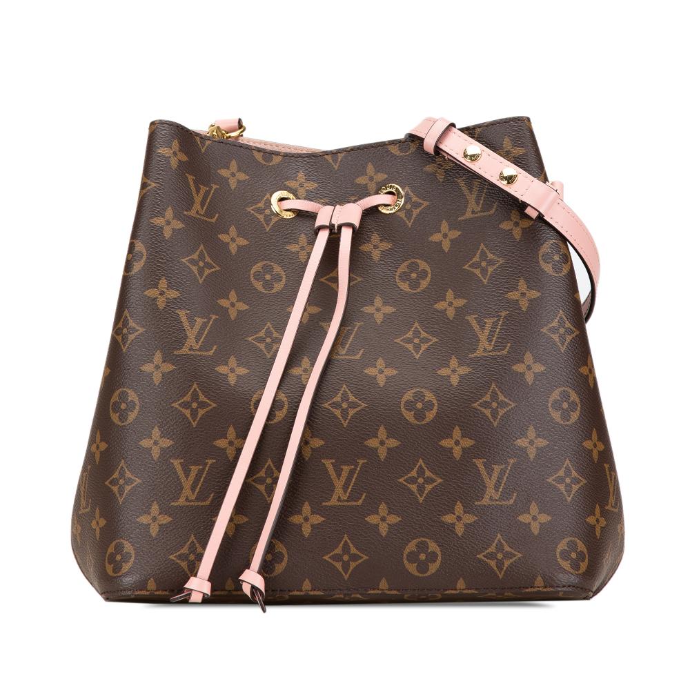 Louis Vuitton AB Louis Vuitton Brown with Pink Monogram Canvas Canvas Monogram Neonoe MM Italy