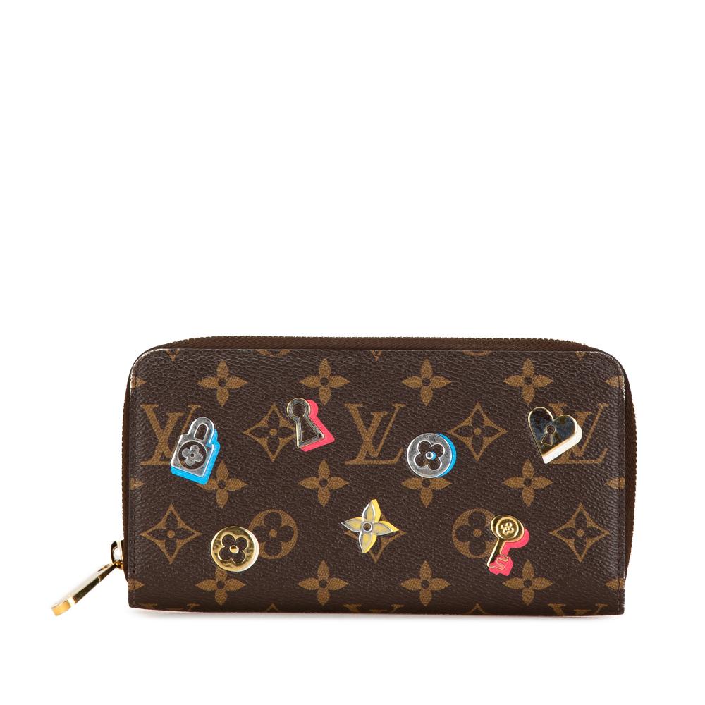 Louis Vuitton B Louis Vuitton Brown Monogram Canvas Canvas Monogram Love Lock Zippy Wallet France