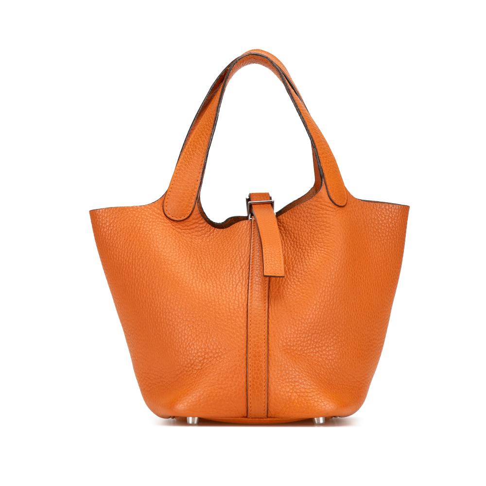 Hermès B Hermès Orange Calf Leather Clemence Picotin 18 France