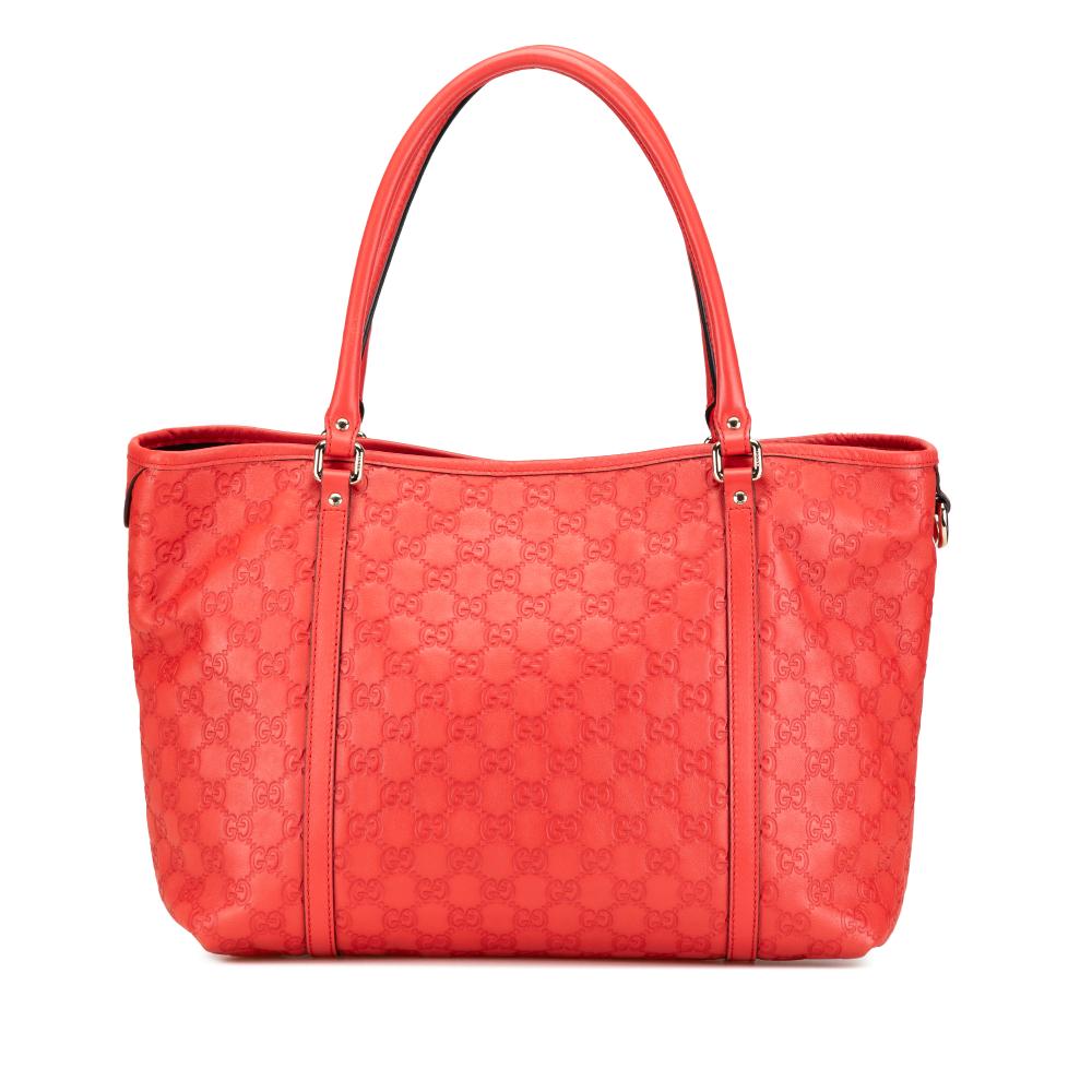 Gucci AB Gucci Red Calf Leather Medium Guccissima Joy Tote Italy