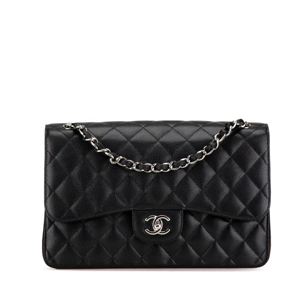 Chanel AB Chanel Black Caviar Leather Leather Jumbo Classic Caviar Double Flap Italy