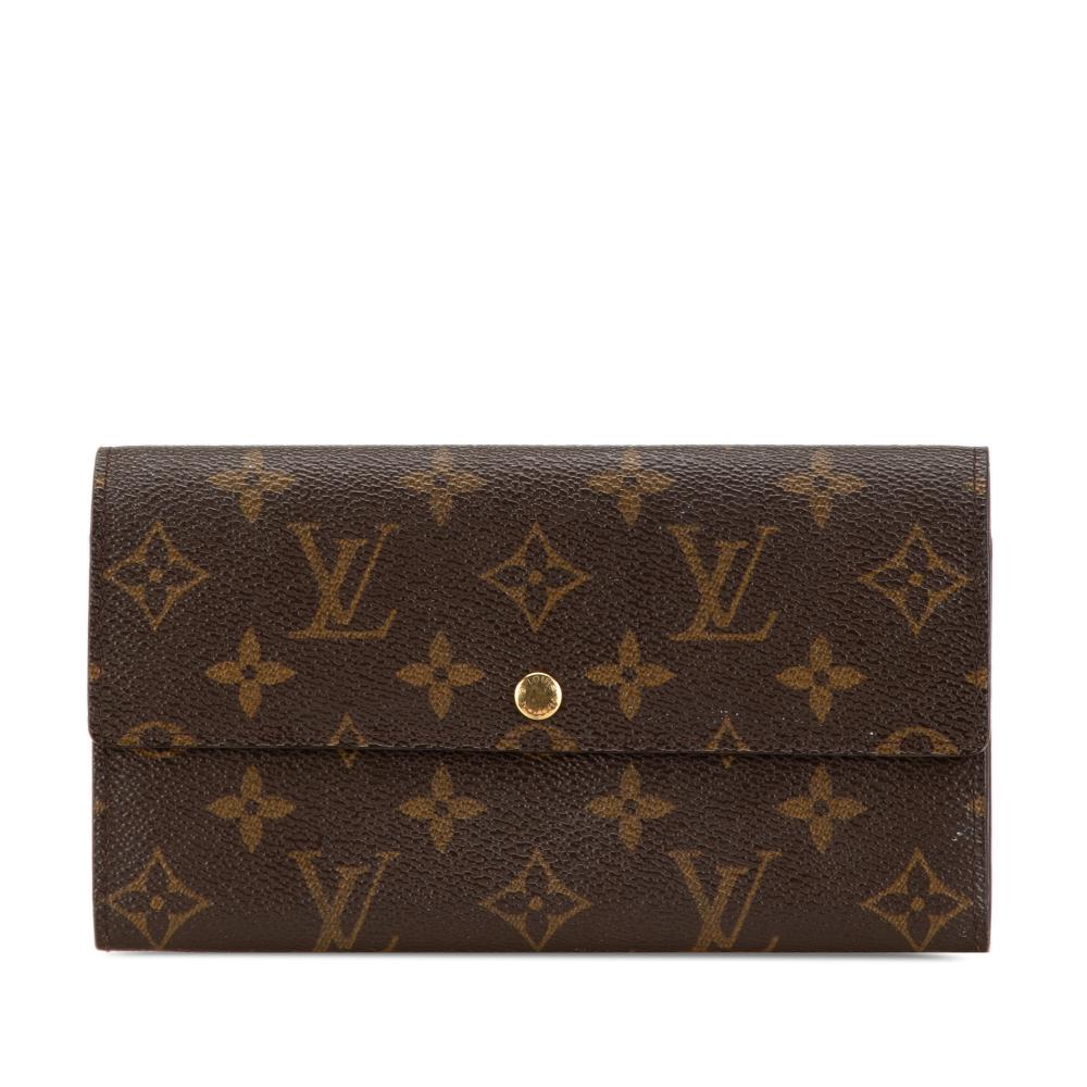 Louis Vuitton B Louis Vuitton Brown Monogram Canvas Canvas Monogram Sarah Long Wallet France