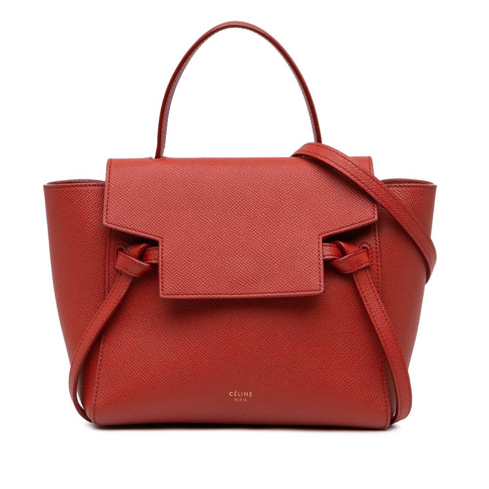 Celine B Celine Red Calf Leather Nano Belt Bag Italy